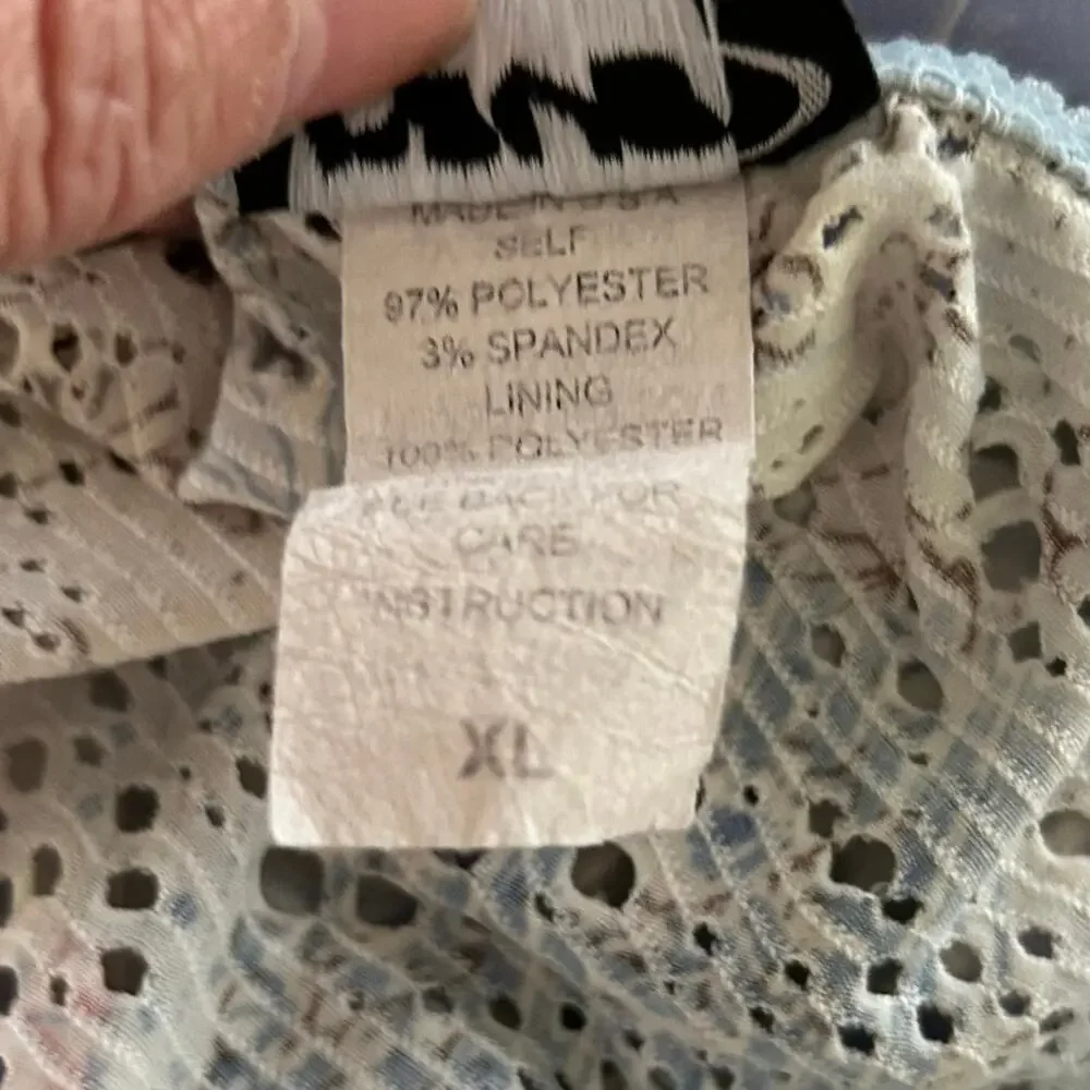 Women Vintage 1990s Milkmaid Short Sleeve Top Blue Fairy Streetwear Size Large - Picture 6 of 7